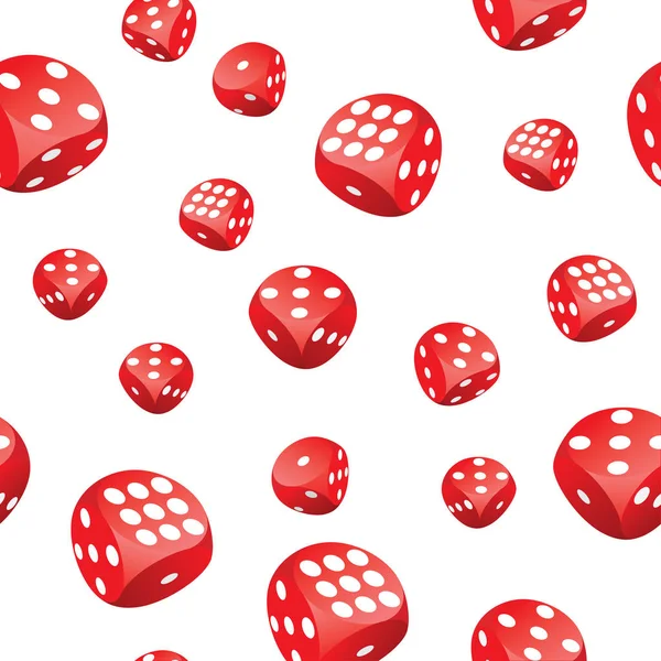 Kırmızı oynamak dices seamless modeli — Stok Vektör