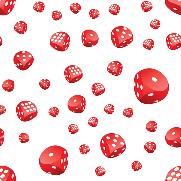 Κόκκινο παίζοντας ζάρια χωρίς ραφή πρότυπο — Διανυσματικό Αρχείο
