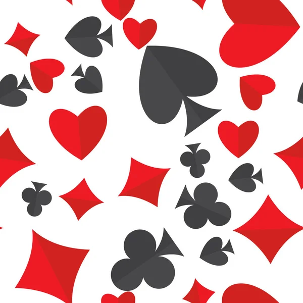 Playing cards suits seamless pattern — Stock Vector