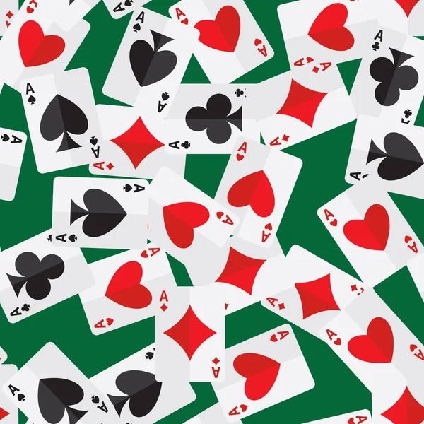 Aces playing cards seamless pattern — Stock Vector