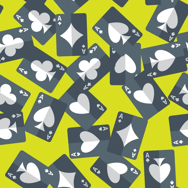 Ases jugando a las cartas patrón sin costuras — Vector de stock