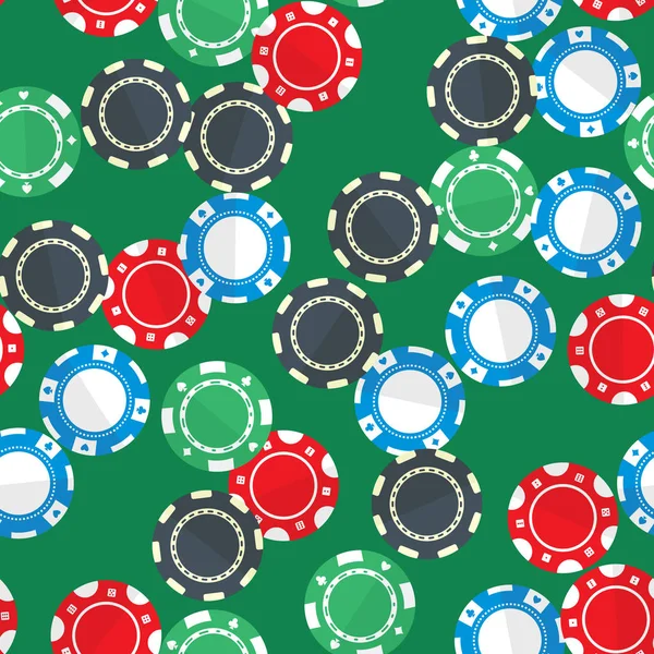 카지노 도박 칩 완벽 한 패턴 — 스톡 벡터
