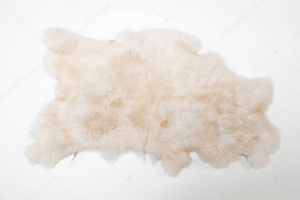 fur carpet over white background