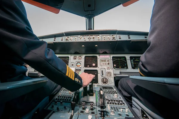 Avião dentro do cockpit — Fotografia de Stock