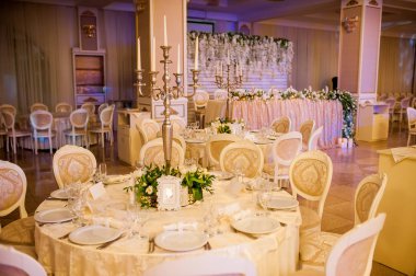 Düğün masa ve güzel sahne