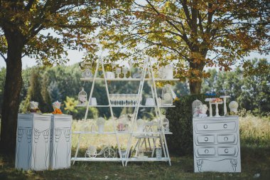 Düğün masa ve güzel sahne