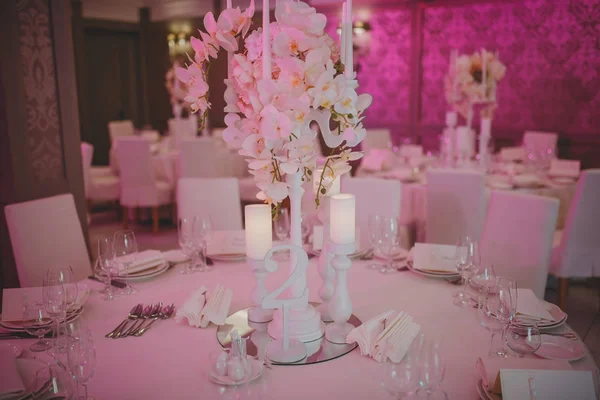 Düğün masa ve güzel sahne — Stok fotoğraf