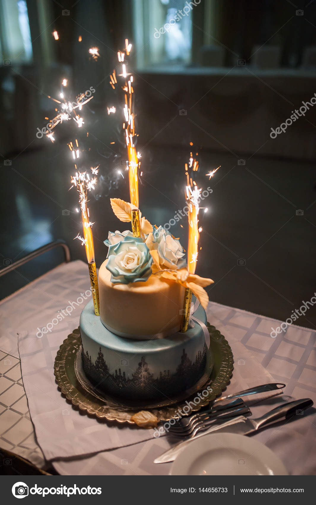 Beautiful big birthday cake and wedding Stock Photo by ©kiriak09 ...