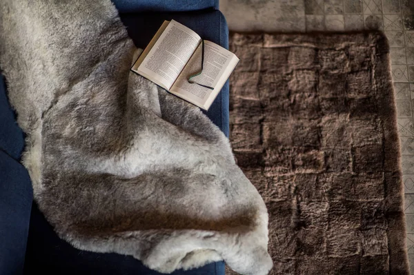 Tapis de fourrure à l'intérieur de la maison — Photo