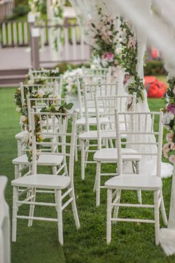 Dekorasyon masa sandalye çiçek düğün
