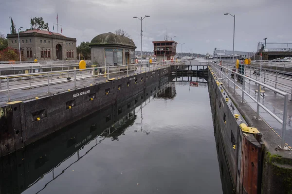La segunda esclusa del canal de Panamá desde el Océano Pacífico . — Foto de Stock