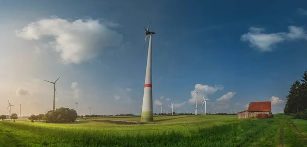 Windmills   and landscape production — Stock Photo, Image