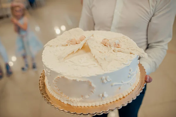 Beautiful festive twins cake — Stock Photo, Image