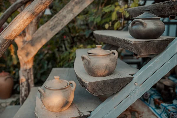 Ready-made earthenware jugs — Stock Photo, Image
