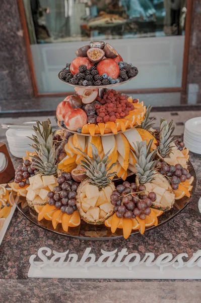 Düğün masa meyve — Stok fotoğraf