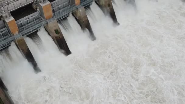 Hydroelectric Power Station Water Dam Reservoir — Stock Video