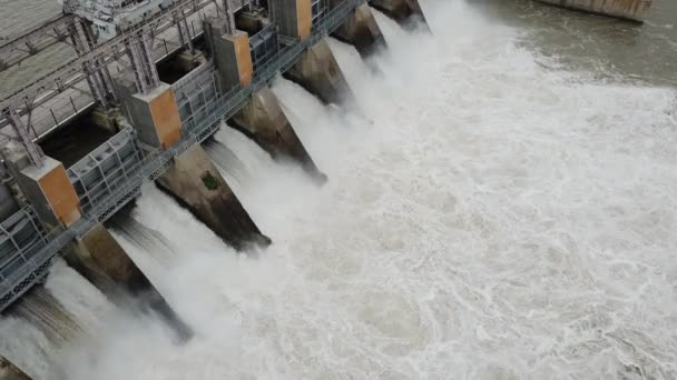 Υδροηλεκτρικός Σταθμός Φράγμα Και Δεξαμενή Νερού — Αρχείο Βίντεο