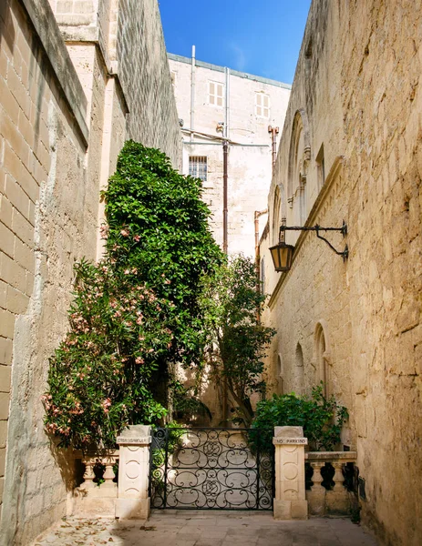 Keskeny utca Mdina — Stock Fotó