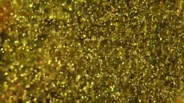 Золота Речовина Бульбашками Піднімається — стокове відео