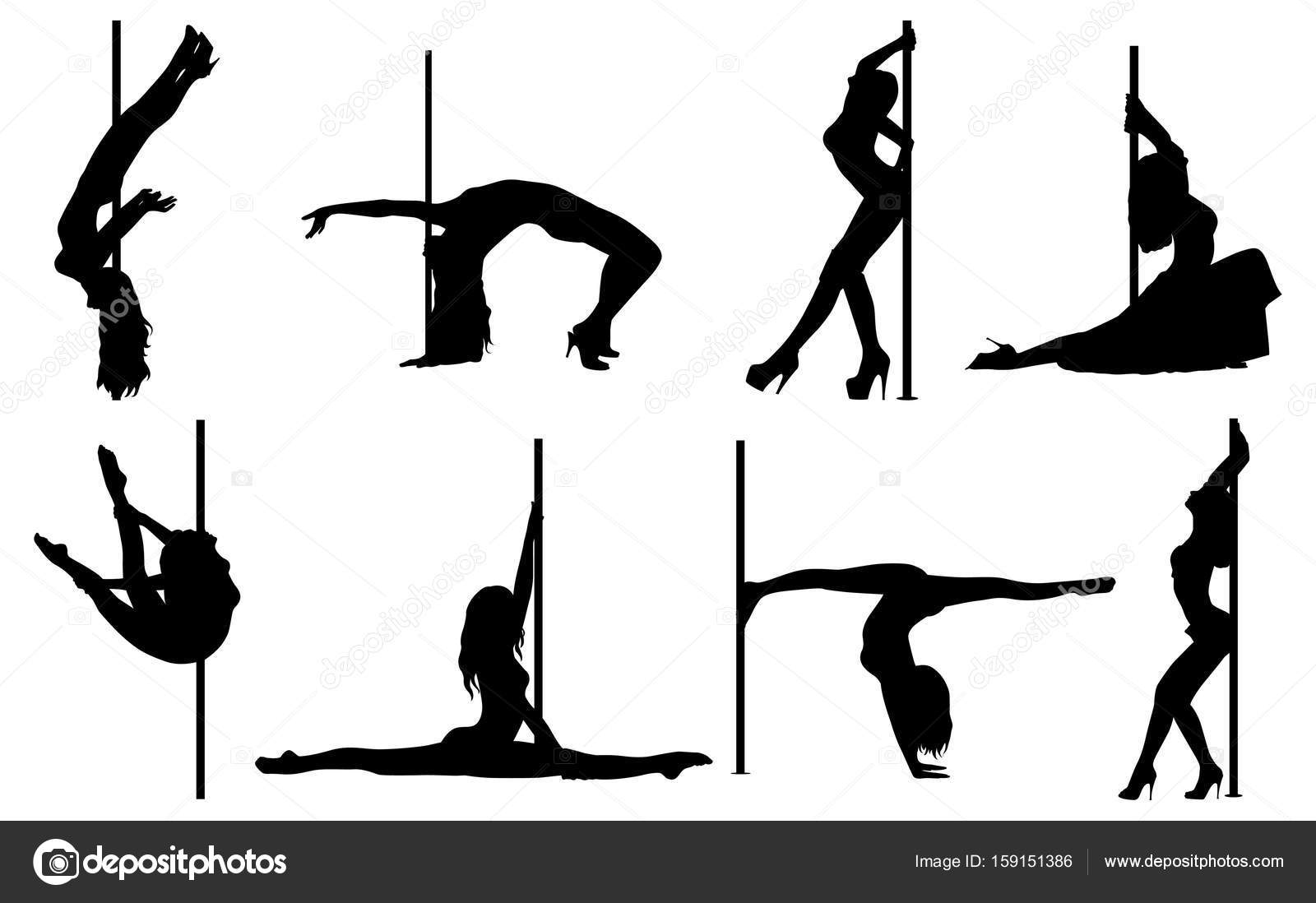 Pole Dance Women Silhouettes Stock Vector By ©chaoss 159151386