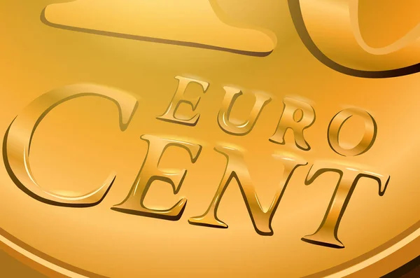 Euro cent coin — Stock Vector