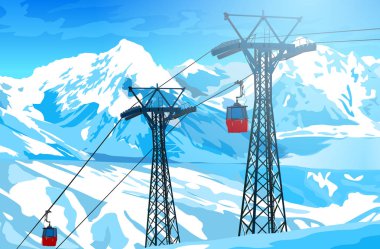 İsviçre Alpleri'nde teleferik