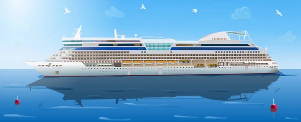 Big cruise ship — Stock Vector