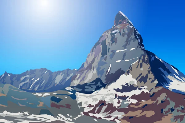 アルプスのマッターホルン山 — ストックベクタ