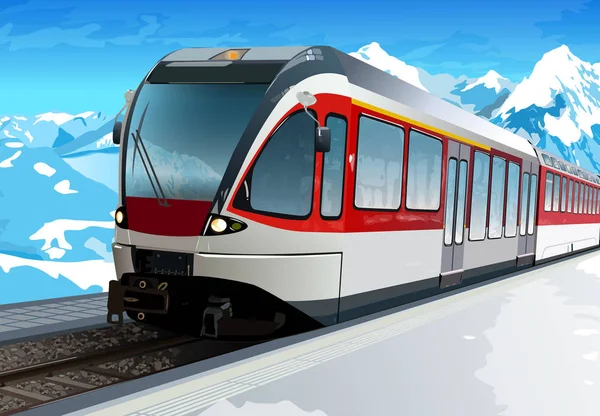 Tren İstasyonu, Alpler — Stok Vektör