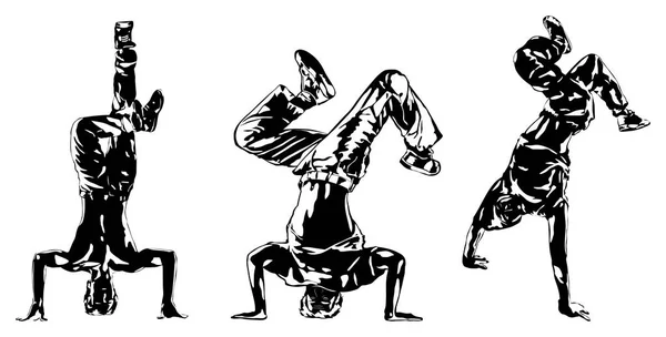 Danseurs silhouettes homme — Image vectorielle