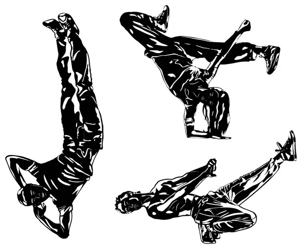 3 つのダンサーのシルエット — ストックベクタ