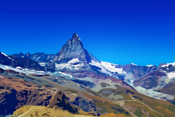 Matterhorn mountain landskap — Stock vektor