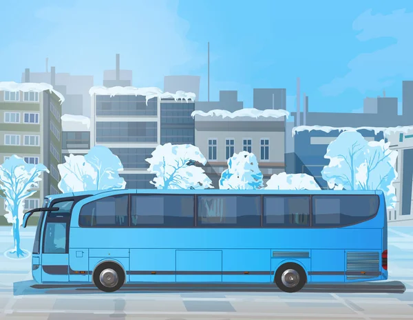Autobús en la calle ciudad — Archivo Imágenes Vectoriales