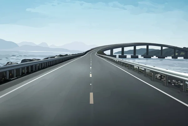 Moderne Brücke in Norwegen — Stockvektor