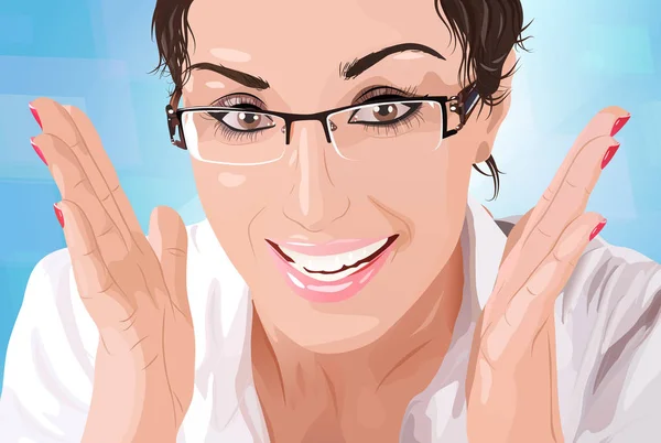 Affärskvinna porträtt i glasögon — Stock vektor