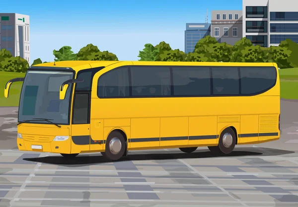 Gele bus — Stockvector