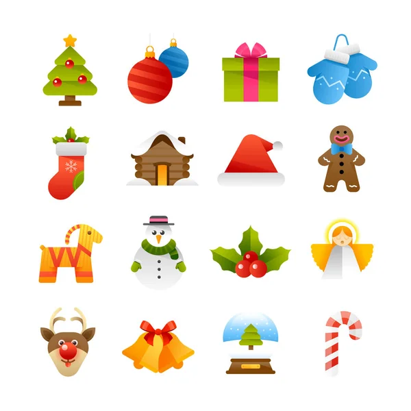 Iconos vectoriales de Navidad e invierno — Vector de stock