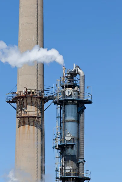 Chemical Refinery Plant Smokestack Tower Pipeline Stock Image