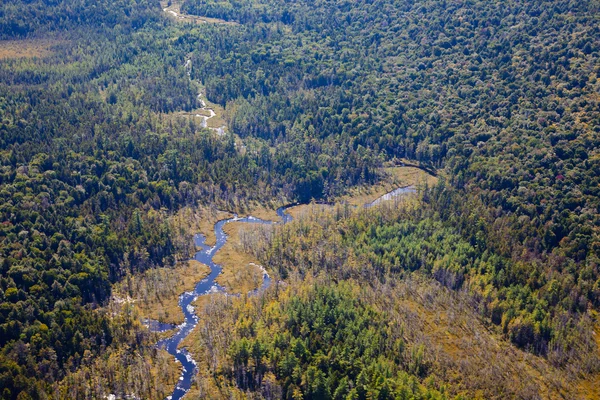 Adirondack forests, lakes, creeks and mountains aerial terrain v — Stock Photo, Image