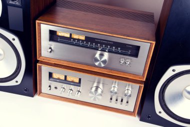 Amplifikatör, tarayıcı, hoparlör Stereo Vintage ses sistemi