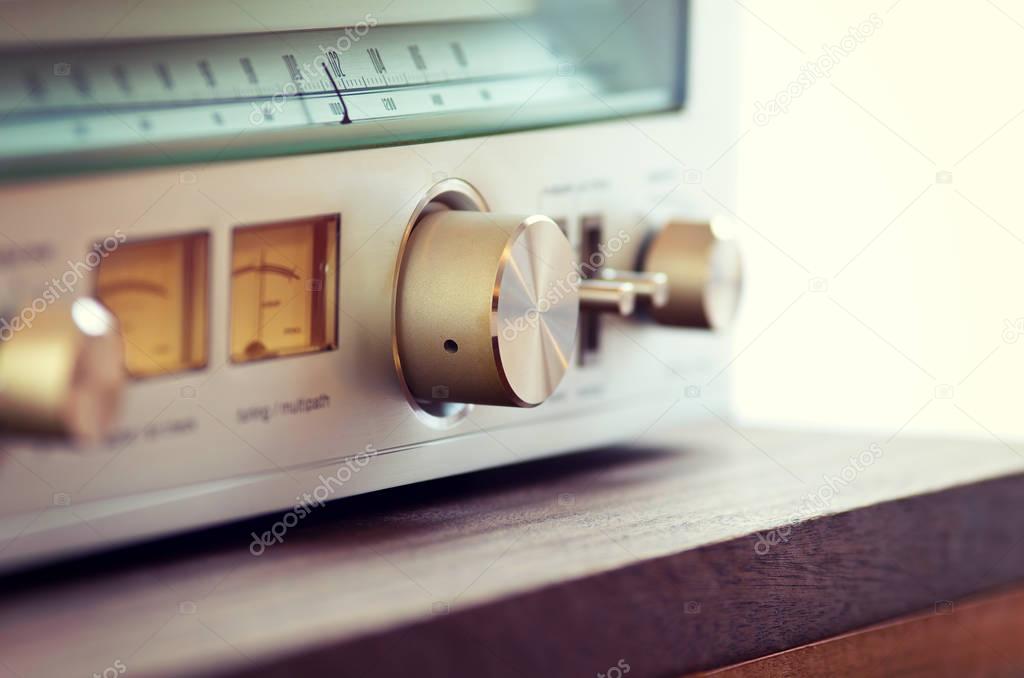 Vintage Radio Tuner Shiny Metal Tuning Knob 