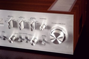 Vintage Stereo amplifikatör Metal Ön Panel ses kontrol düğmesi