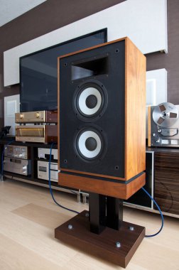 Ontario / Canada - 06 05 2017: Modern Media Room Interior 'daki Vintage Stereo Gear