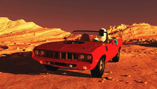 Mars'ın araba görüntü 3d çizim