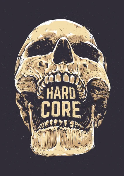 Hard Core Skull — Stock Vector