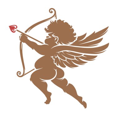 aşk tanrısı siluet vektör