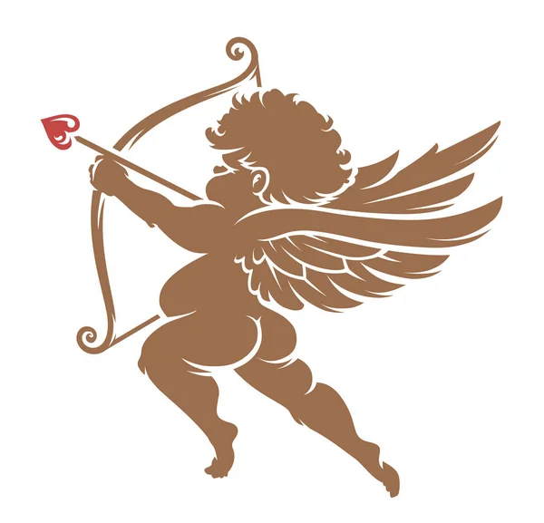 Vector Cupid Silhouette — Stock Vector