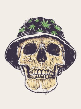Rasta Skull in Hat