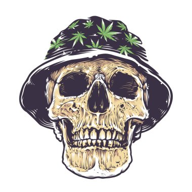 Rasta Skull in Hat