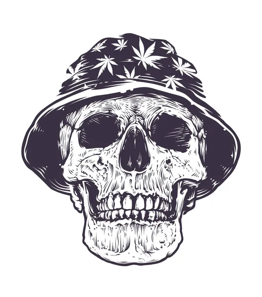 Rasta Skull in Hat — ストックベクタ